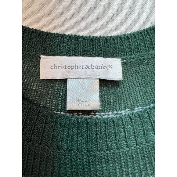 Christopher & Banks Womens Crewneck Pullover Sweater Knit Size L Multi Fair Isle - Picture 3 of 11